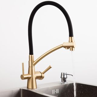 Смеситель для кухни Gappo G4398-1 с гибким изливом бронза