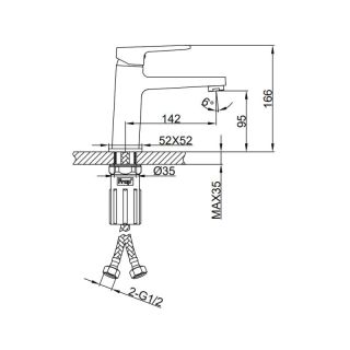 Смеситель для раковины Frap F1090-6 черный