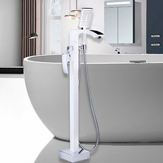 Напольный смеситель для ванны Gappo G3007-8 белый/хром