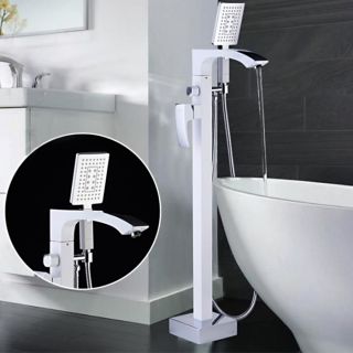 Напольный смеситель для ванны Gappo G3007-8 белый/хром