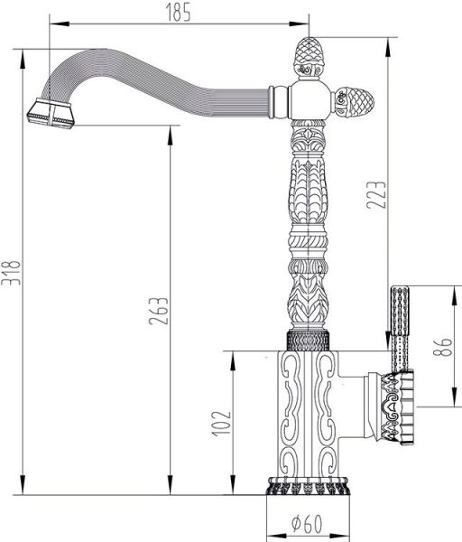Смеситель для кухни ZORG Antic A 117K-BR