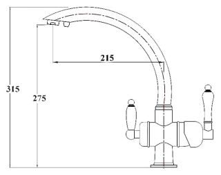 Смеситель для кухни ZORG Sanitary ZR 327 YF ХРОМ ЧЕР МЕТ