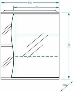 Зеркало-шкаф с подсветкой Stella Polar Верея 60см правый белый SP-00000048