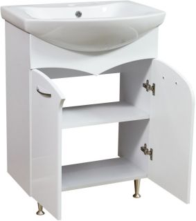 Тумба под раковину Stella Polar Волна 60см белый SP-00000052