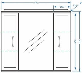 Зеркало-шкаф с подсветкой Stella Polar Концепт 80см белый SP-00000059