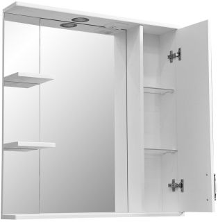 Зеркало-шкаф с подсветкой Stella Polar Кармела 75см ольха белая SP-00000185