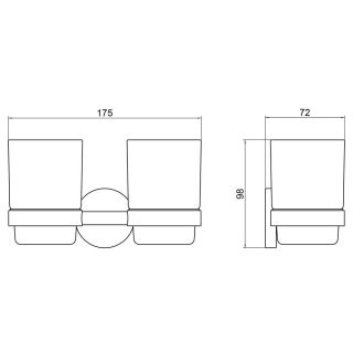 Стакан для зубных щёток двойной Timo Saona 13034/03 чёрный