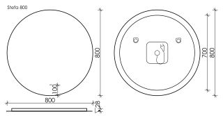 Зеркало с подсветкой Sancos Sfera SF800 80см с сенсорным выключателем