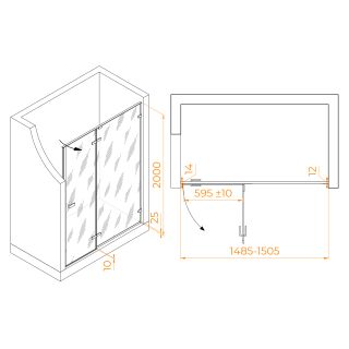 Душевая дверь RGW SV-004B 353200415-14 150см чёрный