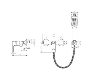 Смеситель для душа Lemark URSUS LM7203BL