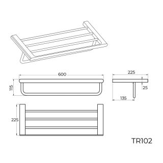Полка для полотенец Knotlor  TR102WY, белый