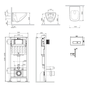 Унитаз с инсталляцией AM.PM INSPIRE V2.0 IS47051.50A1700