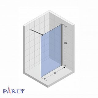 Душевая перегородка Parly T80G (80х190)