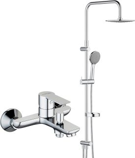 Душевая стойка Stworki Хельсинки HFSG97000 со смесителем для ванны и душа Stworki Хельсинки HFHS10000 хром