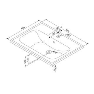 Раковина встраиваемая Am.Pm X-Joy M85AWCC0602WG64 59 см белый