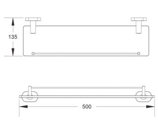 Полка стеклянная Shevanik SG5119T оружейная сталь