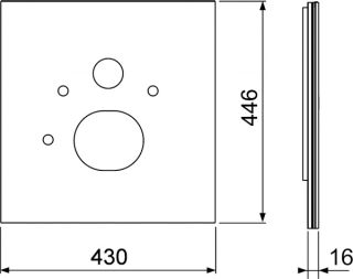 Tece Стеклянная панель TECElux, нижняя 9650108