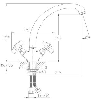 Смеситель для кухни Haiba HB4218 хром