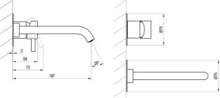 Смеситель для раковины Ravak Espirit X070352 ES 019.60RGB.O1 настенный РОЗОВОЕ ЗОЛОТО