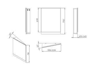 Ravak Зеркало 10° 650 R темный орех