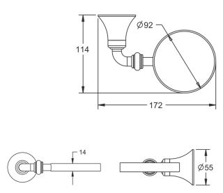 Ёршик для унитаза Rose RG1200 хром