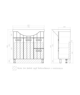 Тумба Diana 800 (Балтика) tn.DIA.BAL.80.2D.2Y