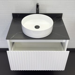 Тумба с раковиной Comforty Марсель 75 00-00012270 подвесная Белая