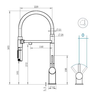 Смеситель для кухни Grandex Aqua Choice-S 902015 сатин