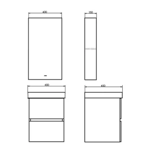 Тумба с раковиной Comforty Дартфорд 00-00013694 45 см Темное дерево