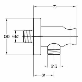 Угловой соединительный элемент OMNIRES 8873GLB (брашированное золото)