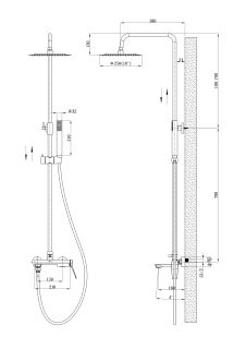 Душевая система ESKO ST1425SHAGold золото