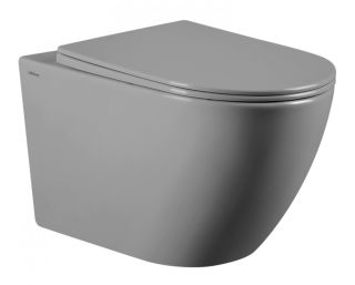 Подвесной унитаз ABBER Bequem AC1103MG безободковый серый матовый