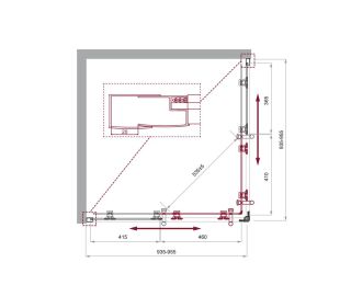 Душевой уголок BelBagno UNO-195-A-2-95-C-Cr хром