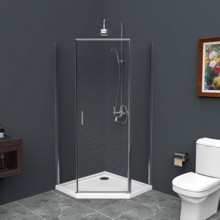 Душевой уголок BelBagno Uno 80см хром UNO-195-P-1-80-C-Cr