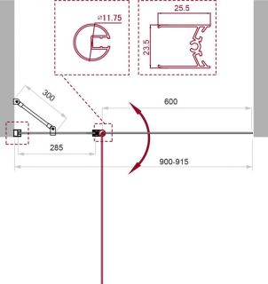 Шторка на ванну Belbagno UNO-V-11-100/150-C-Cr