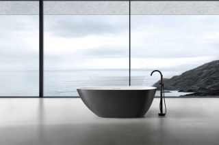 Ванна из искусственного камня ABBER Dortmund AM9911BW 170x75см чёрно-белый матовый