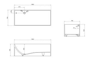 Ванна из искусственного камня ABBER Stein AS9642-1.8 180x76см белый матовый