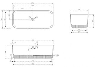 Ванна из искусственного камня ABBER Stein AS9663Violett 170x75см фиолетовый