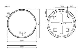 Зеркало с подсветкой Sancos Bella BE900 90 см