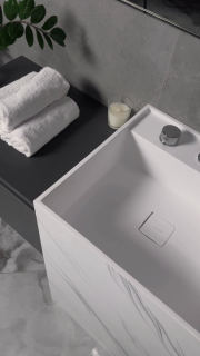 Раковина напольная Armadi Art Cube Corian 802-CLCT 48 см Calacatta