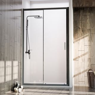 Душевая дверь Veconi Vianno VN-72B, 1100x1900, черный, стекло прозрачное