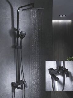 Душевая стойка Rose R2836H чёрный матовый