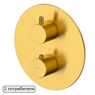 Смеситель термостат скрытого монтажа на 2 потребителя WHITECROSS Y Y1236GLB брашированное золото