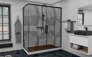 Душевой уголок AvaCan FB2 190-210 + SB100 чёрный