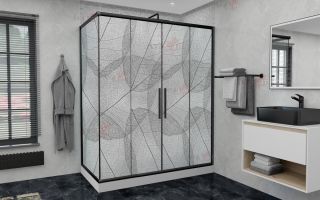 Душевой уголок AvaCan FB2 190-210 + SB80 MT чёрный