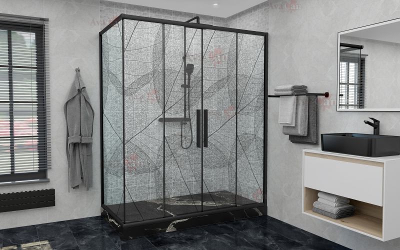 Душевой уголок AvaCan FB2 190-210 + SB100 чёрный