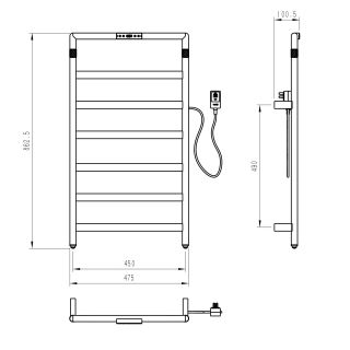 Полотенцесушитель электрический Wonzon & Woghand K?ln WW-A6016-BG 47x86 см брашированное золото