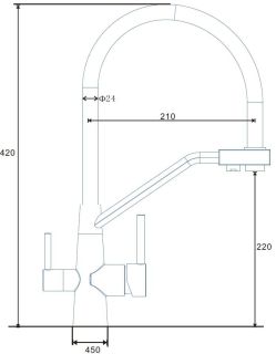 Смеситель для кухни ESKO Kitchen K25 B черный