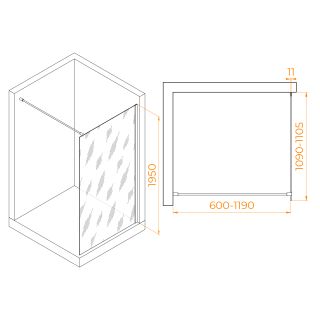 Душевая перегородка RGW WA-002 35100211-11 110см хром