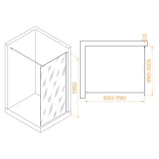 Душевая перегородка RGW WA-010B 351001010-14 100см чёрный